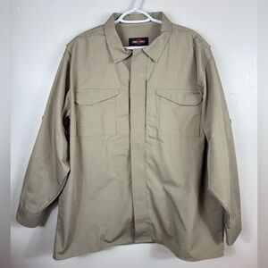 Tru-Spec Tactical Ripstop Jacket Shirt Full Zip Khaki XL Pockets NWOT Outdoors‎